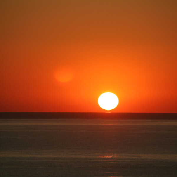 Solopgang, set fra tagterrassen